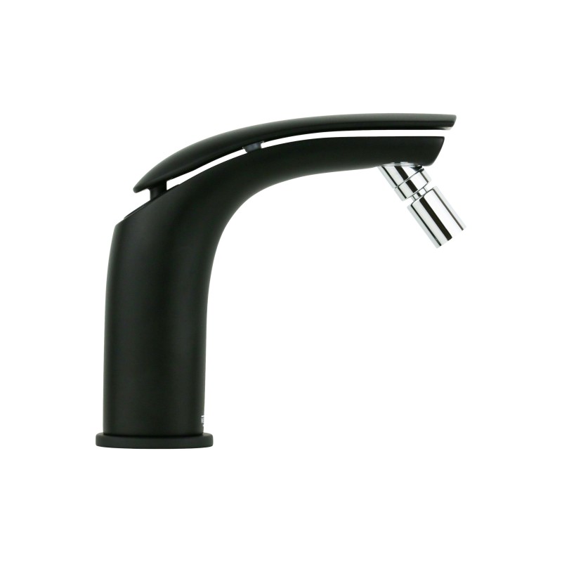 Single lever bidet taps Bidet mixer with clic-clac waste in matt black finish Webert Vento D840245560