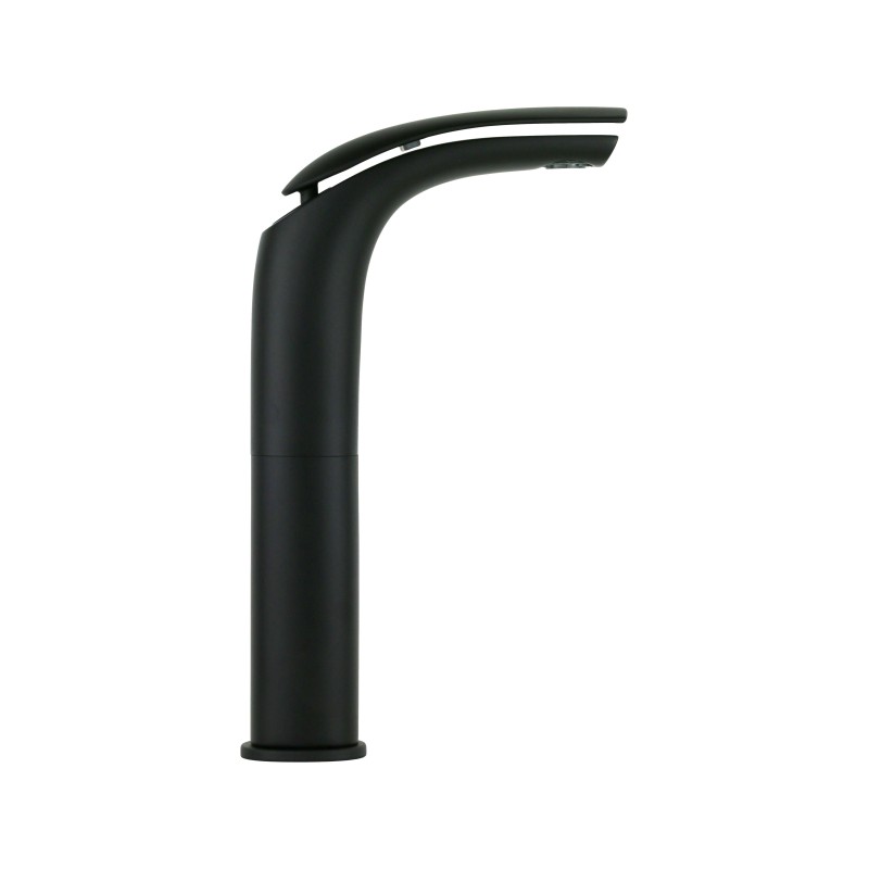 Washbasin taps High basin mixer with clic-clac waste in matt black finish Webert Vento D830711560