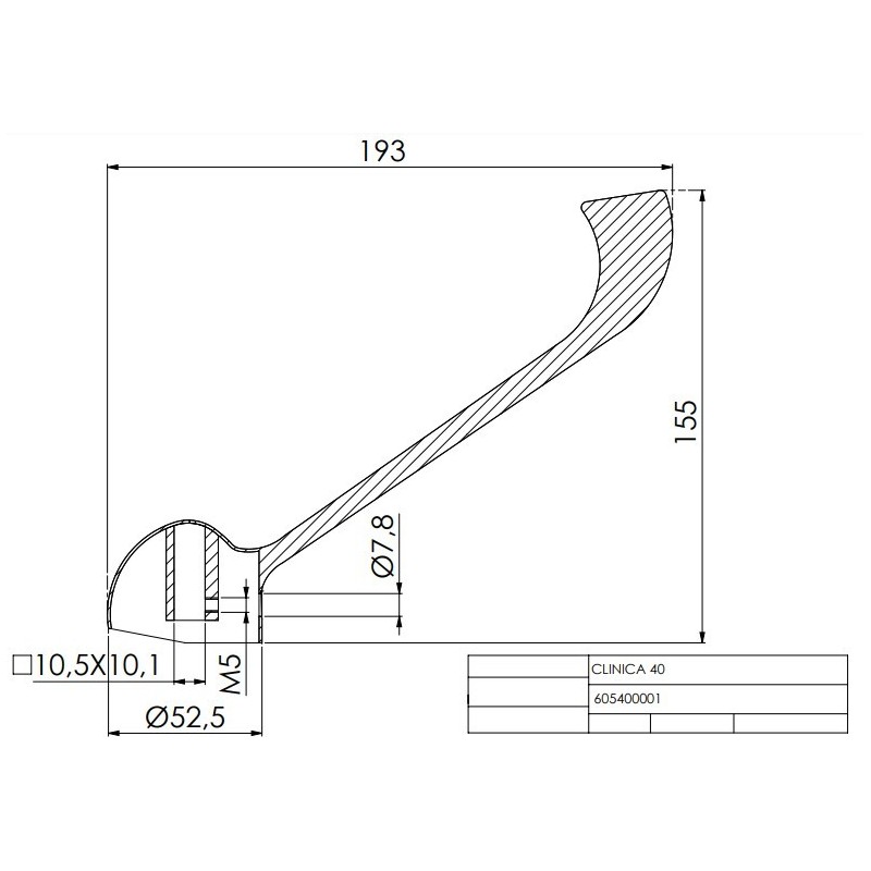 Griffe und Platten für Wasserhähne copy of Ersatz-Mischerhebel klinisches Modell 40 Damast 13764