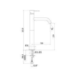 Robinet de salle de bain Mitigeur lavabo et bidet haut en finition noir mat avec poignée de luxe Gattoni Beta KITBETA2NO