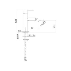 Robinet de salle de bain Mitigeur lavabo et bidet haut en finition noir mat avec poignée de luxe Gattoni Beta KITBETA2NO