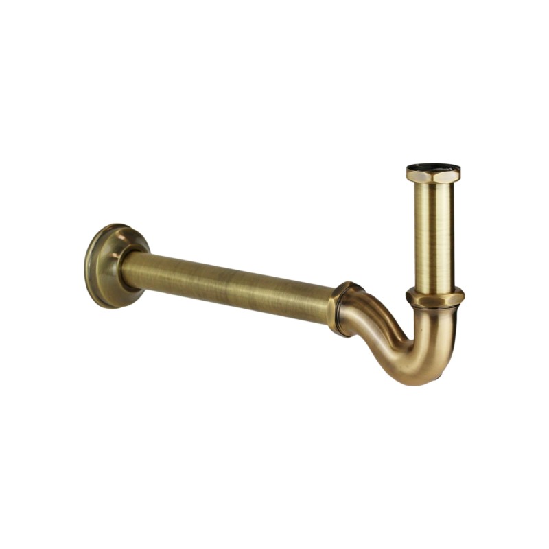 Siphons, discharges and drains Brass siphon, "S" shape with bronze colored inspection cap Resp BR-101