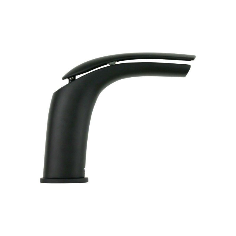 Rubinetti lavabo a cascata Miscelatore lavabo a cascata con piletta di scarico clic-clac finitura nero opaco Webert Vento D83068