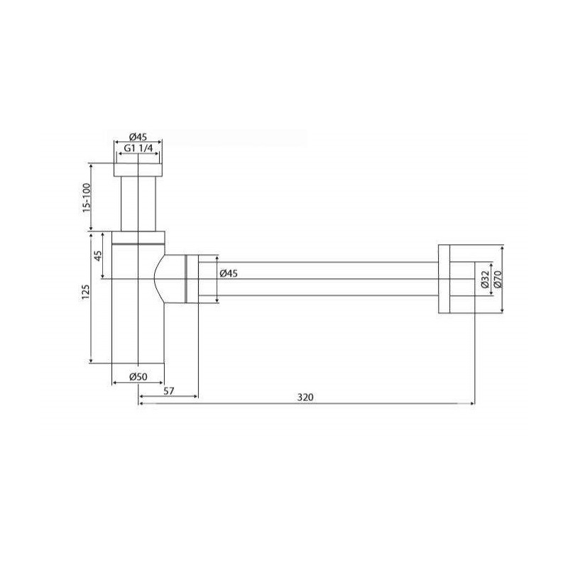 Siphon, Ausgüsse und Abflüsse Siphon unter dem Einrichtungswaschbecken in Goldfarbe Zanetti idrosanitari 084LX