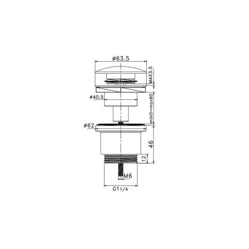 Siphons, discharges and drains Round gold color clic-clac waste Zanetti idrosanitari 158RO