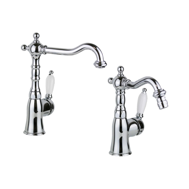 Bathroom Faucet Set Chrome washbasin and bidet mixer set Gattoni Orta KITORTA1C0