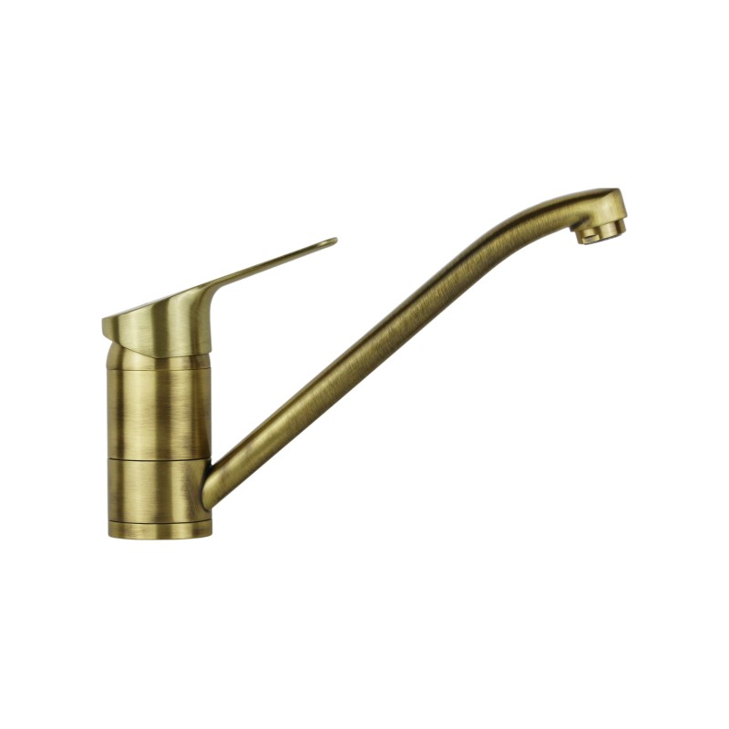 Robinets traditionnels pour la cuisine Mitigeur d'évier de cuisine à bec bas de couleur bronze Gattoni URANO 0200/PCV0