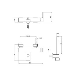 Set miscelatori lavabo bidet e vasca in colore oro spazzolato Gattoni  SQUARE KITSQUARESG7