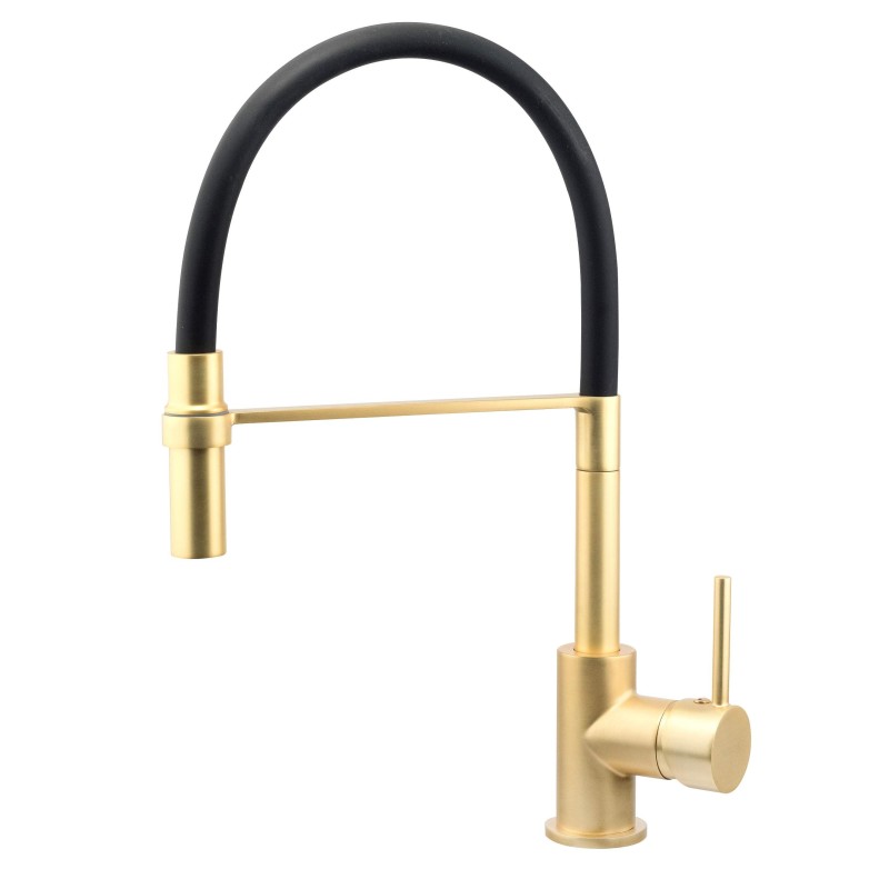 Kitchen taps with shower head Pull-out shower kitchen sink mixer in brushed gold ICROLLA Mojito 7597MG