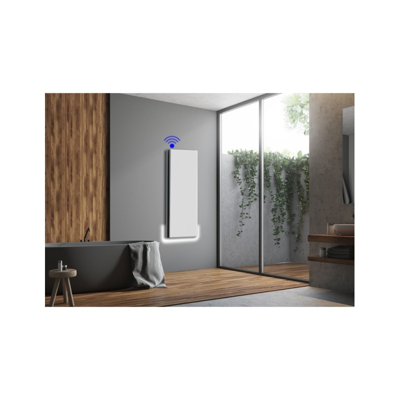 Radiateurs Électriques Radiateur électrique vertical WI-FI avec lumière led 110x45 cm blanc mat Radialight ICON ICO10012