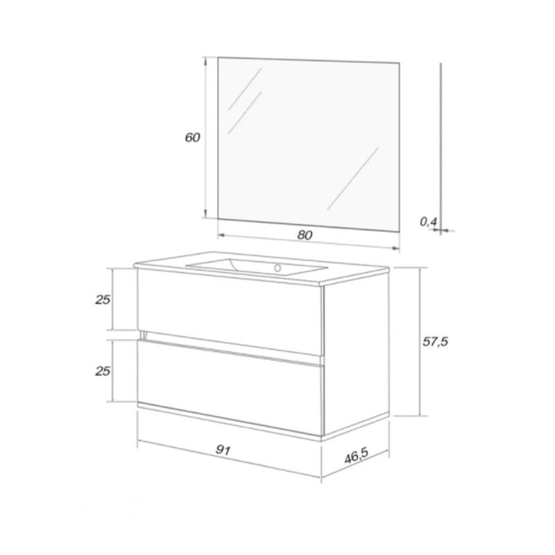 Hängeschränke Abgehängte Badezimmerschrank 90 cm Feridras Fabula 801008