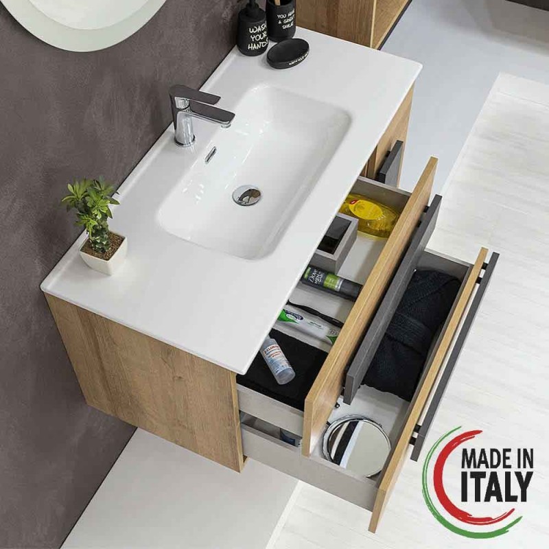 Mobili sospesi Composizione bagno installazione sospesa 80 cm Feridras Urban 804001