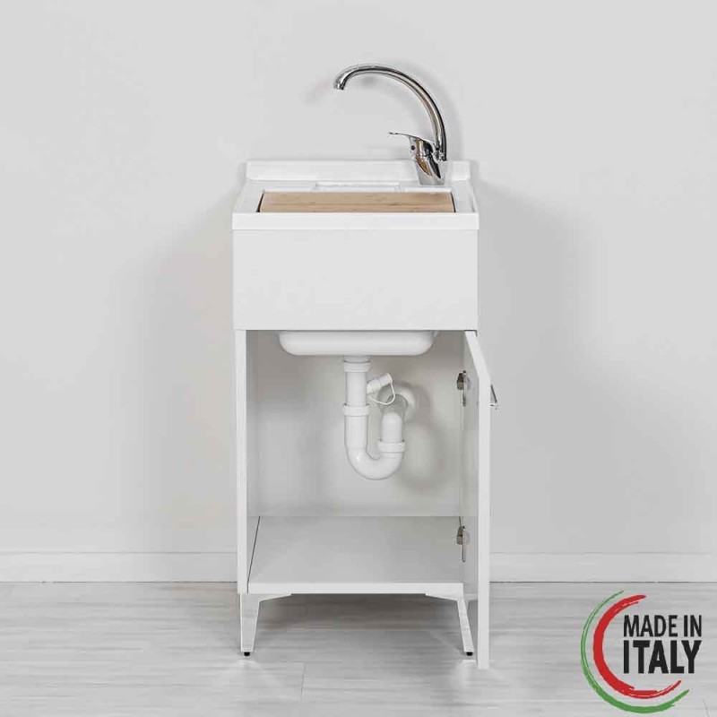 Mobili per Lavanderia Mobile lavatoio 45 x 50 cm in colore bianco Feridras Stella 799038