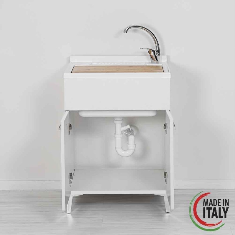 Laundry furnitures White washbasin cabinet with two doors 60 cm cm Feridras Stella 799040