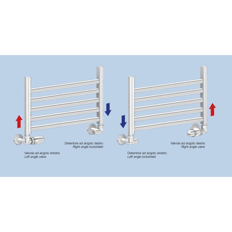 Rücklaufverschraubungen Eckanschluss-Heizkörperventil-Set 1/2"Gas Arteclima KITVAL1CR