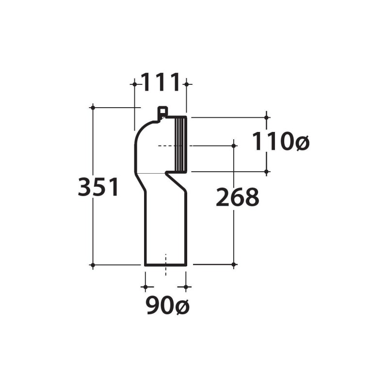 WC accessories Elbow Pipe Ø 11 Ceramica Globo VA093