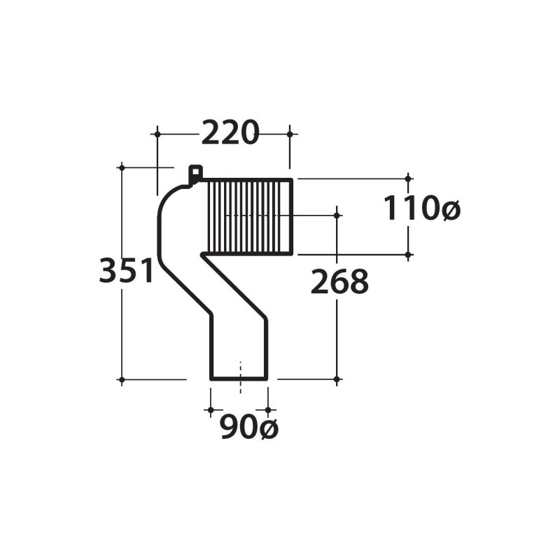 WC accessories Elbow Pipe Ø 11 Ceramica Globo VA094