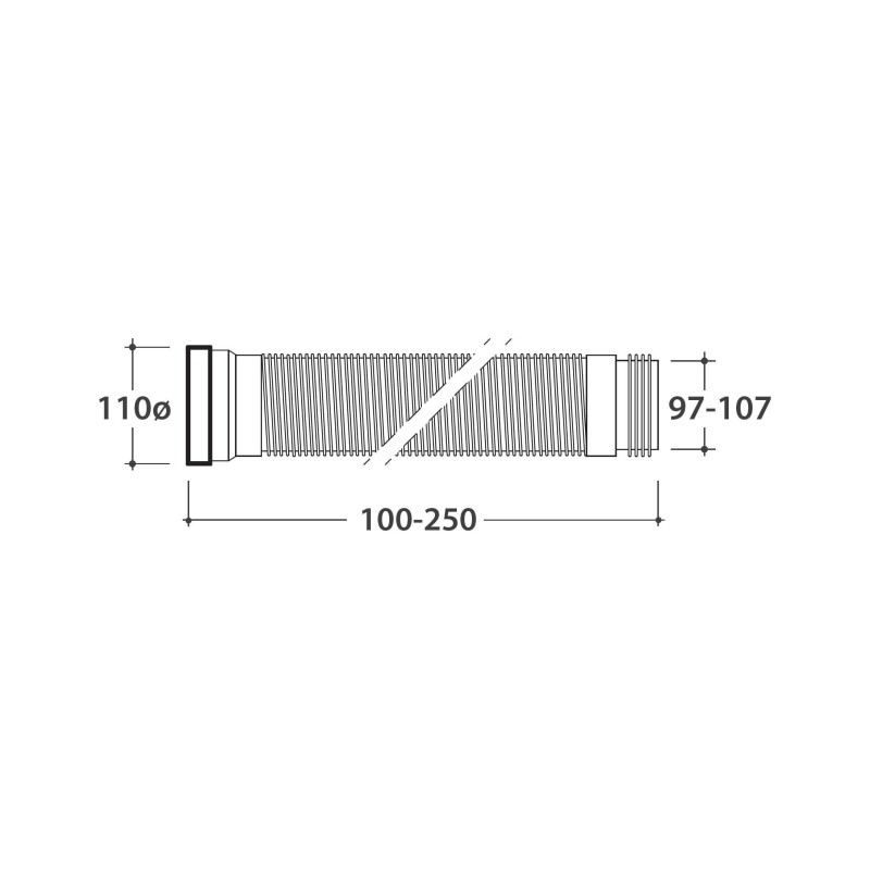 Accesorios de baño Racor flexible para desagüe mural Ø 11 Ceramica Globo VA027