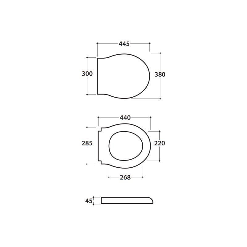 Axes pour toilet Abattant WC en Duroplast 44,5.38 Globo Paestum PA029