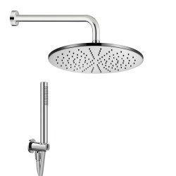 Full Shower Kit Shower kit in chromed brass with Ø30 cm shower head Damast Elegance Tondo 13638