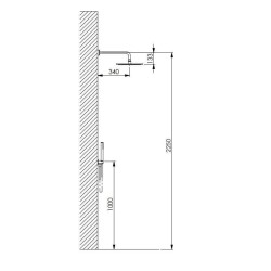 Full Shower Kit Shower kit in chromed brass with Ø30 cm shower head Damast Elegance Tondo 13638