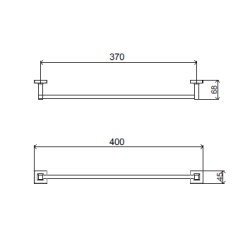 Handtuchhalter Quadratischer Handtuchhalter 40 cm mattschwarz Zurigo 16081NO