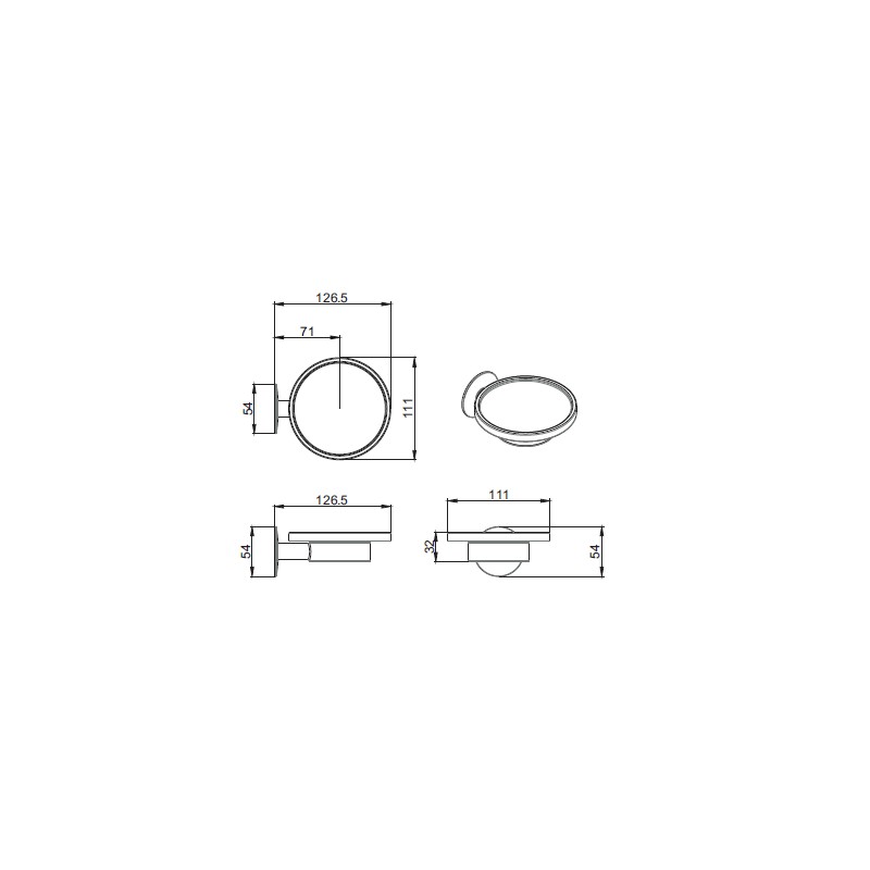 Set de accesorios de baño Conjunto de accesorios de baño modelo Round en acabado negro mate Icrolla Venezia KITVENEZIA1NO