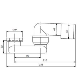 Tuyau de vidange d'eau Siphon pour colonne de vidange de bain avec sortie Ø50 - Ø40 mm Vicario 805