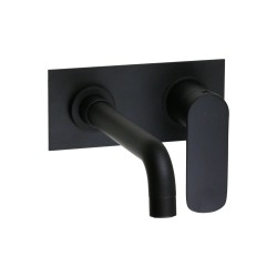 Grifo lavabo de pared Mezclador de lavabo de pared con placa 180x80 mm negro mate Paini Nove 09YO208TCP