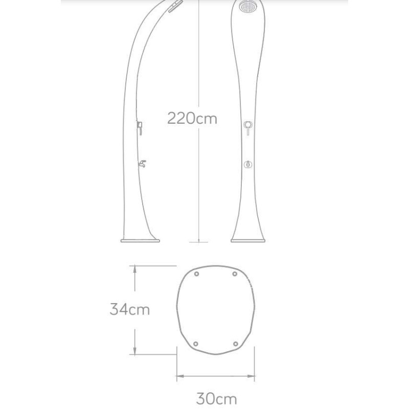 Shower pillars with the blender Solar garden shower column green color 35 liter tank Sphera CLPL930RLVE