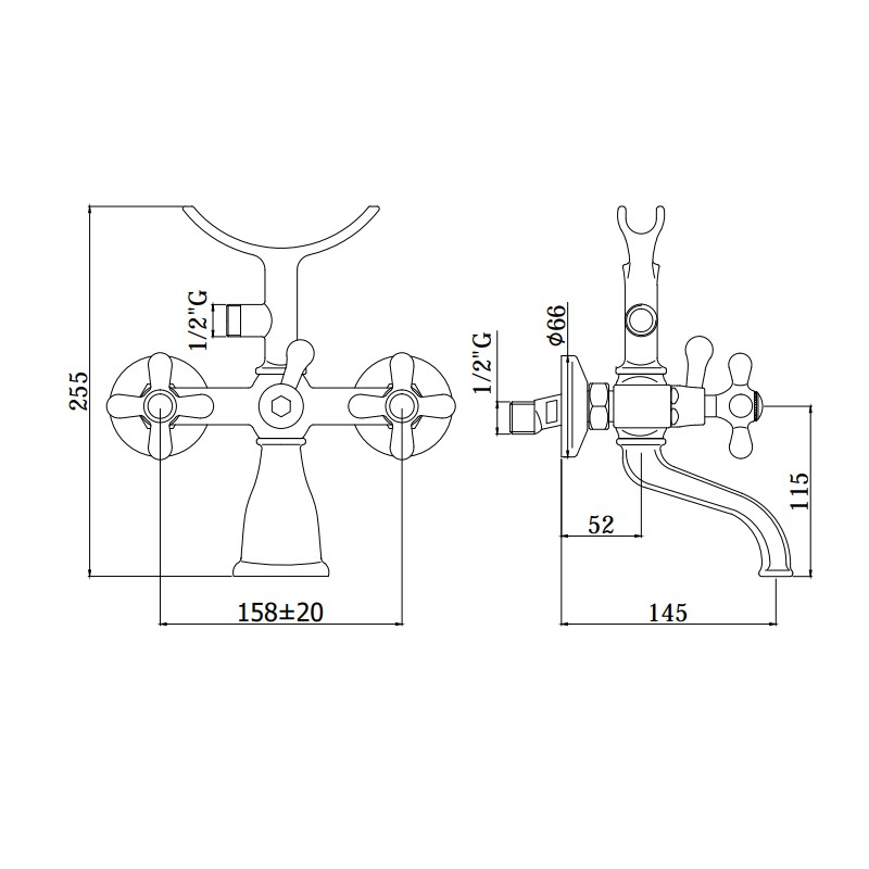 bath mixer two handle External bath/shower unit in copper colour Paffoni Iris IRV023RM