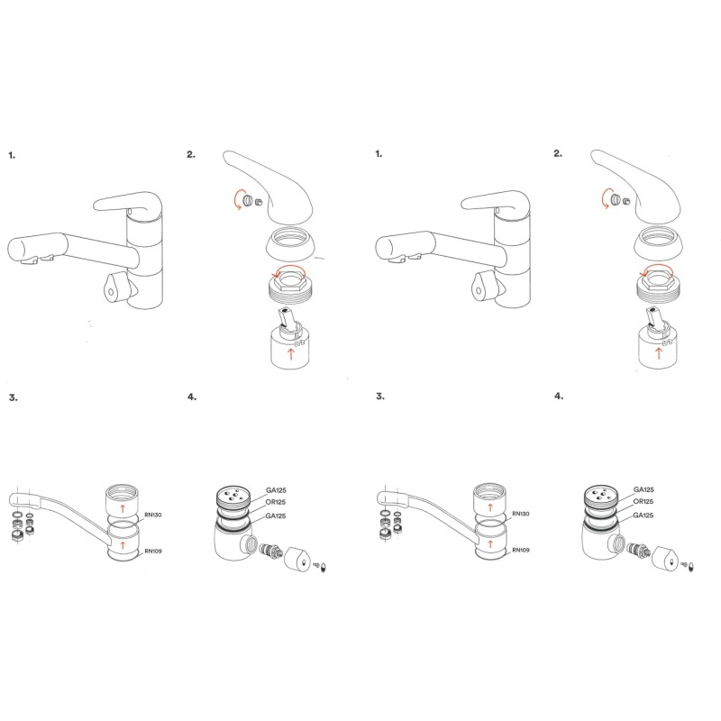 Joint torique pour robinets Kit de joints de rechange pour mitigeurs Magistro- Quadrodesign GU64KIT