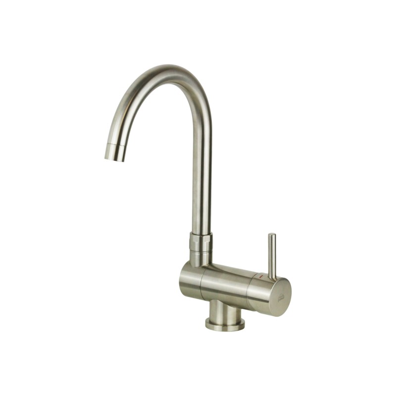 Spandrel kitchen taps Sink mixer with brushed steel color reclining spout Paffoni Stick SK189ST