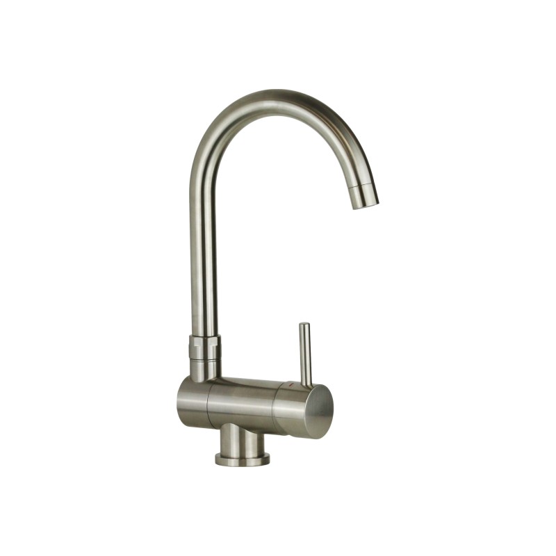 Spandrel kitchen taps Sink mixer with brushed steel color reclining spout Paffoni Stick SK189ST