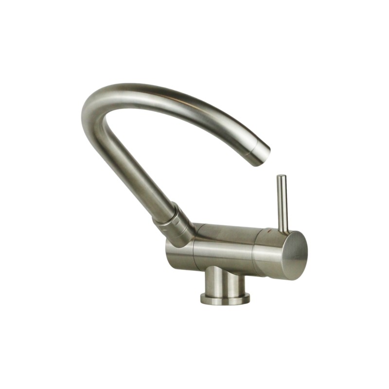 Spandrel kitchen taps Sink mixer with brushed steel color reclining spout Paffoni Stick SK189ST