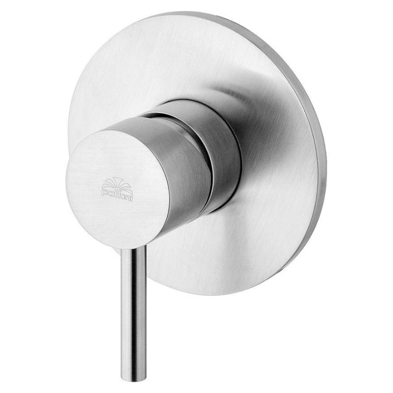 Built-in shower taps Built-in shower mixer in brushed steel color Ø 116 plate Paffoni LIGHT LIG010ST