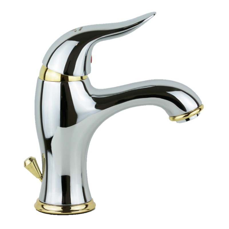 Single Lever Taps Washbasin Mixer Vintage style basin mixer in chrome - gold color Nice Wilson 28280017CRO