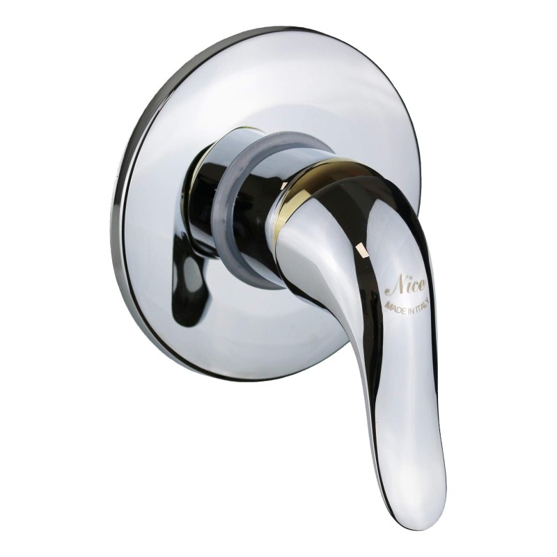 Robinets Douche encastrés Mitigeur de douche à encastrer avec 1 sortie, couleur chrome-or Nice Wilson 2828004CRO