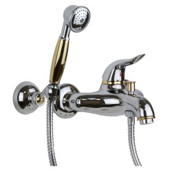 Rubinetti Vasca Monoleva Miscelatore vasca esterno con set doccia in colore cromo-oro Nice Wilson 2828003CRO