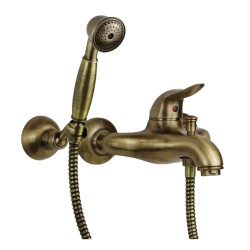 Single Lever Bathtub taps External bath mixer with shower set in bronze colour Nice Wilson 2828003B