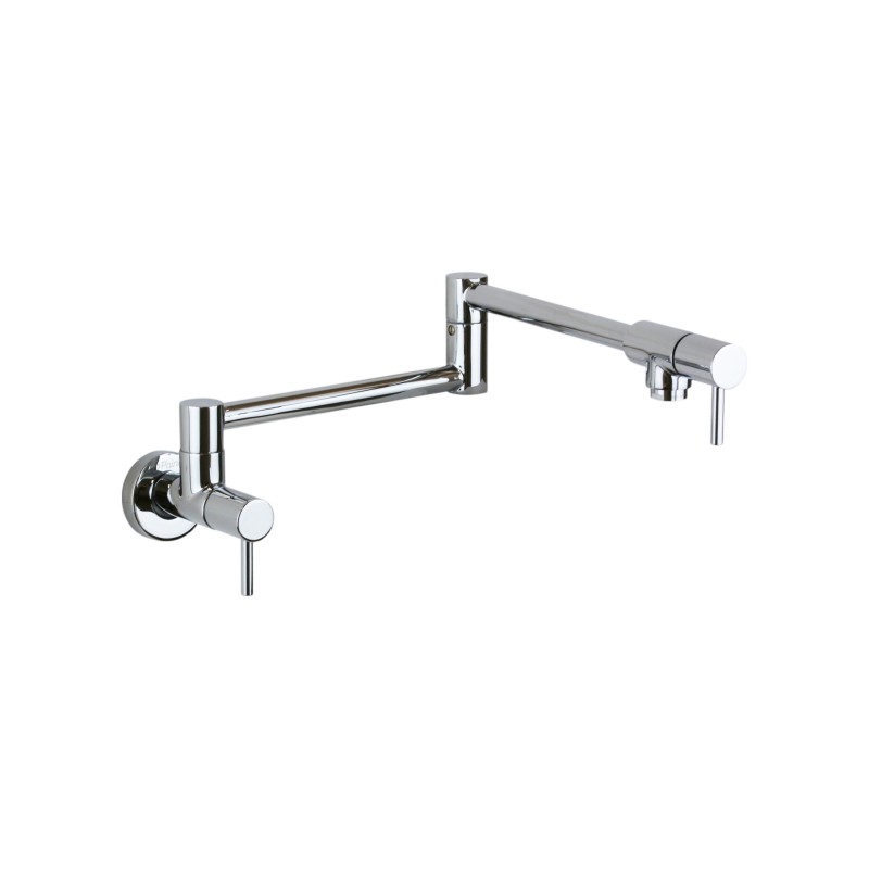 Wall-mounted kitchen taps Wall-mounted pot filler tap in chrome color Paini Cox USCR518