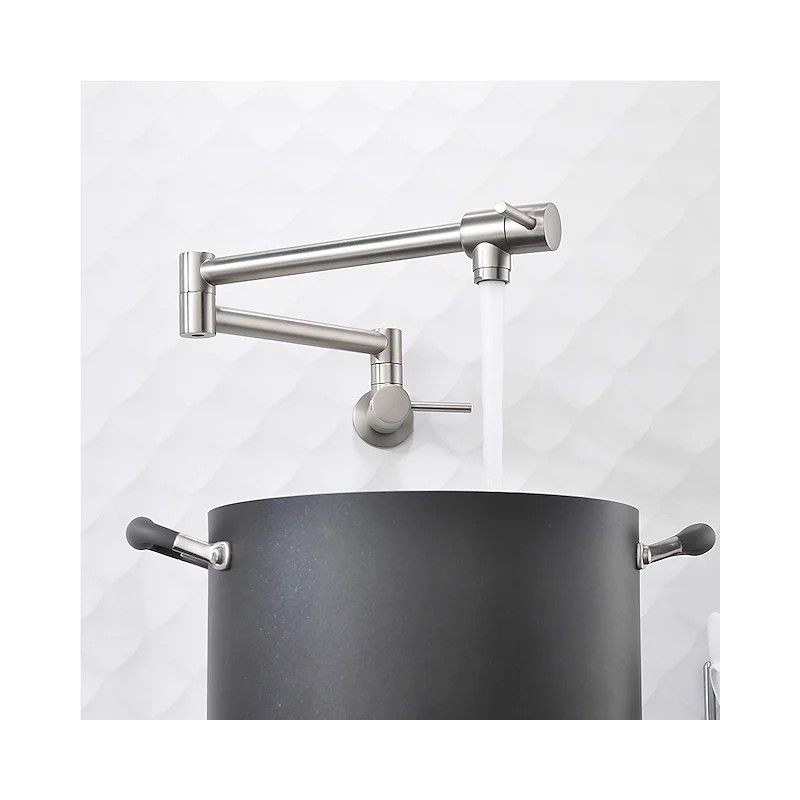 Wall-mounted kitchen taps Wall-mounted pot filler tap in chrome color Paini Cox USCR518