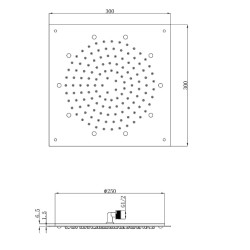 Quadratische Duschköpfe Mattweißer Deckeneinbau-Duschkopf Pollini Acqua Design MARTE SD4960303BO