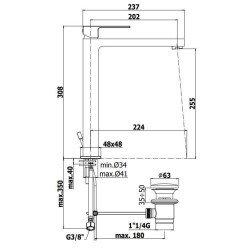 Grifos de lavabo palangana Mezclador para lavabo cuerpo alto Paffoni ELLE EL085CR