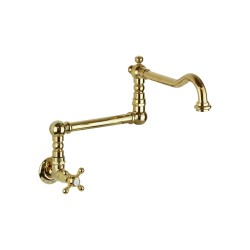 Wall-mounted kitchen taps Jointed pot filler tap in gold colour P&B Classical 62560DO