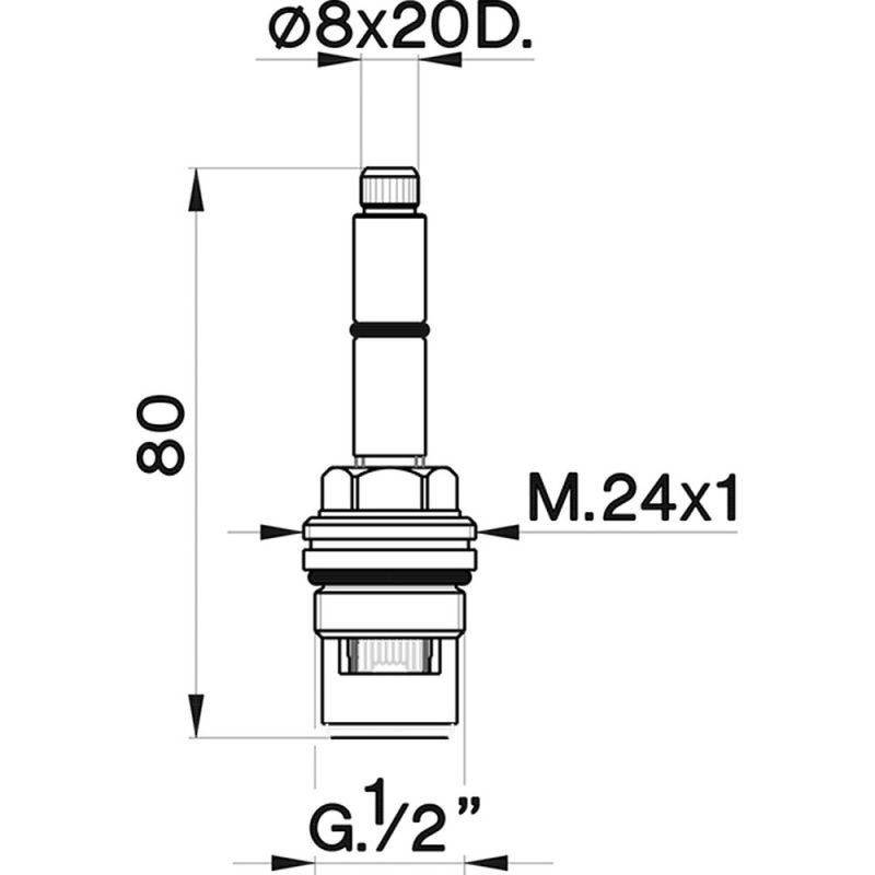 Tornillos para grifos Cabeza larga de cerámica 1/2" Arcana Ceramic CISAL ZZ92859004