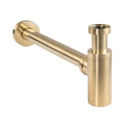 Siphons, discharges and drains Universal round siphon 1"1/4 brushed gold color Pollini ART 120ORS