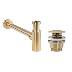 Siphons, discharges and drains Siphon and waste set in brushed gold color Pollini KITSCA1ORS