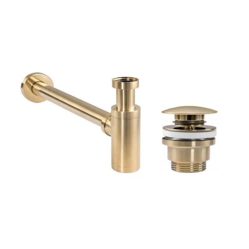 Siphons, discharges and drains Siphon and waste set in brushed gold color Pollini KITSCA1ORS