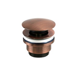 Siphons, discharges and drains Round brushed copper clic-clac waste Pollini Acqua design ART 230RA